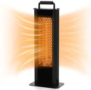 ARLIMR 1200W Under Table Electric Heater, Portable Outdoor Heating Machine w/Double-Sided Design & Tip-over Switch Protection, Ultra Quite Space Heater for Office, Home, Bedroom, Black