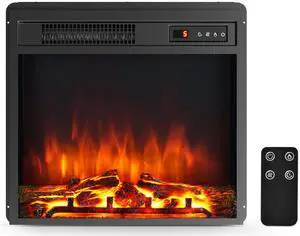 ARLIME 18 Inch Electric Fireplace Inserts, 1500W Freestanding & Recessed Fireplace w/Adjustable LED Flame, Remote Control, Timer, Built-in Thermostat, Overheating Protection