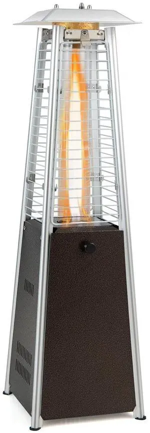 ARLIME Pyramid Patio Heater, Outdoor Propane Heating Machine w/Protective Cover, Dump & Flame-out Protection, 10000 BTU Space Heater for Terrace, Patio, Backyard, Garden (Black)