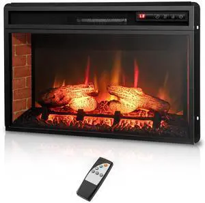 ARLIME 23 Electric Fireplace Insert, 3D Infrared Quartz Firebox Heater w/Realistic Flame Effect, Adjustable Brightness, Remote Control, Recessed Freestanding Fireplace for Indoor Use