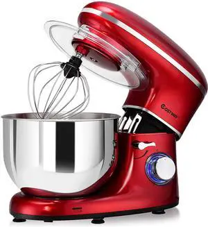 ARLIME Stand Mixer, 660W 6-Speed Tilt-Head Food Stand Mixers with 6.5 Qt. Stainless Steel Bowl, Dough Hook, Whisk & Mixing Beater for Baking, Household Kitchen Electric Dough Machine (Red)