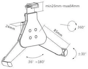 UNIVERSAL DETACHABLE TABLET WALL MOUNT BRACKET FOR iPad MINI GALAXY SIZES 7-8.5"