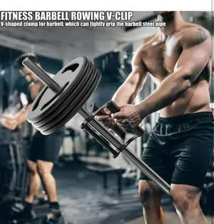 V Bar Row Landmine Handle Attachment for Barbell Bars, Solid Double D Handle