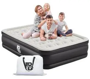20" Queen Size Air Mattress with Built-in Pump - 2-Minute Setup, No Odd Smell