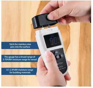 Wood Moisture Meter with Flashlight, Water Leak Detector, Moisture Tester