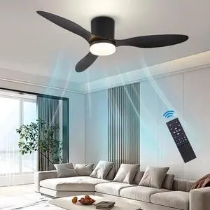 Ceiling Fans with Lights, 42 Inch Low Profile Ceiling Fan with Light and Remote