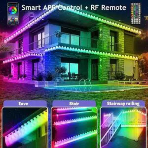 300FT Permanent Outdoor RGB Lights - IP67 Waterproof with Smart App Control Remo