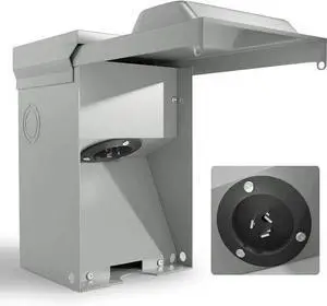 50 Amp Generator Power Inlet Box with Cord, NEMA SS2-50P Power Inlet Box, 125/25