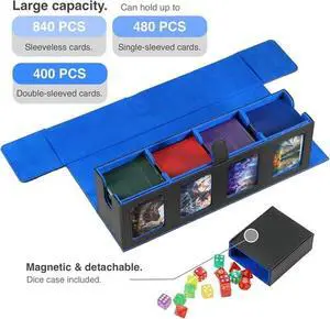 Trading Card Deck Case for 840 Cards, Storage Box with Display Windows for MTG C