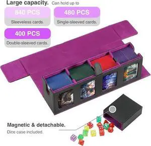 Trading Card Deck Case for 840 Cards, Storage Box with Display Windows for MTG C