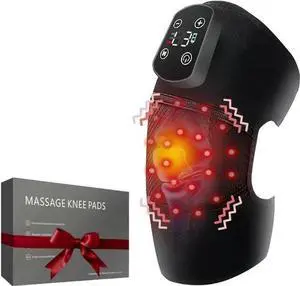 Upgraded Knee Massager with Heat Red Light & Vibration - Cordless Knee Heating P