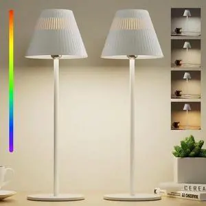 Cordless Table Lamps Rechargeable Set of 2, M1 Sunturalux Portable LED Desk Lamp