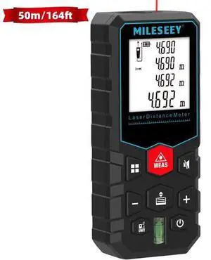 Mileseey 164Ft Laser Distance Meter Digital Tape Measure Area Volume Measure