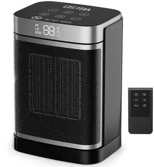 OSTBA Portable Space Heater for Indoor Use, 1500W Ceramic Electric Heater with ECO Thermostat, 70° Oscillation, Remote & 24H Timer, Safe Quiet Room Heater for Bedroom, Office, Desk, ETL Listed