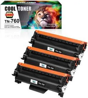 3PK TN760 Toner Cartridge for Brother MFC-L2710DW DCP-L2550DW HL-L2395DW