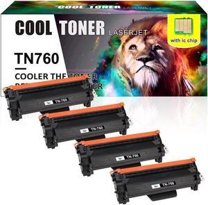 Cool Toner 4 Pack TN760 Toner Cartridge Compatible With Brother HL-L2350DW MFC-L2710DW