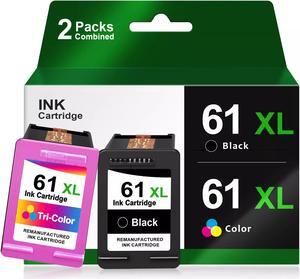 2 Pack Combo Black Color Ink Cartridge For 61 61XL Envy 4500 4505 5530 5535