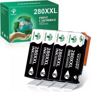 4x Black Ink Cartridges +chip for PGI-280 XXL TS8120 TR8520 TR8620 4x Black Ink Cartridges +chip for PGI-280 XXL TS8120 TR8520 TR8620