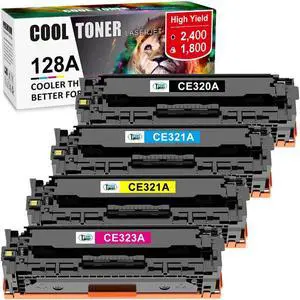 Set of 4 PK CE320A - 23A 128A Color Toner For LaserJet Pro CM1415FNW CP1525NW