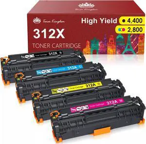 4 PK CF380A Toner Cartridge Set For 312A Color LaserJet Pro MFP M476dn M476nw