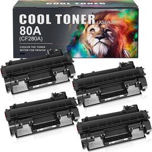 Cool Toner Compatible Toner Cartridge Replacement for 80A CF280A 80X CF280X Laserjet Pro 400 M401n MFP M425dn M401dne M401dn M401dw M425dw Laserjet Pro 400 Toner M401 M425 Printer (Black, 4-Pack)