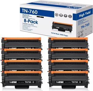 8 Pack Toner Compatible for Brother TN760 MFC-L2750DW HL-L2390DW L2370DWXL