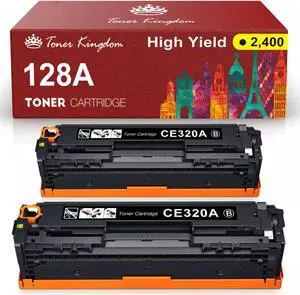 2x Generic CE320A Black Toner Cartridge 128A For Laserjet Pro CP1525n Printer