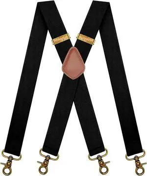 Qcwqmyl Adult Suspenders for Men with Swivel Hooks Belts Loops Pants Suspenders Work Wedding Black