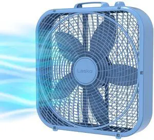 Lasko Cool Colors 20" 3-Speed Weather Resistant Box Fan, Black B20301, New Blue