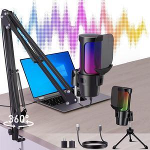 ALILYY Gaming USB Microphone,Noise Cancellation Condenser mic with Boom Arm,Mute, Gain, Monitoring, Gaming Microphone for Phone,PC,Computer,PS4,PS5,Mac,Streaming,Podcast,Twitch,YouTube,Discord ALILYY Gaming USB Microphone,Noise Cancellation Condenser mic with Boom Arm,Mute, Gain, Monitoring, Gaming Microphone for Phone,PC,Computer,PS4,PS5,Mac,Streaming,Podcast,Twitch,YouTube,Discord