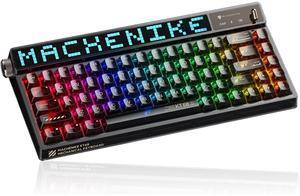 Machenike KT68 Pro 65% RGB Wireless Compact Mechanical Gaming Keyboard, Customizable LED Screen, 3-Modes 68 Keys Hot Swappable Gateron Brown Switch, Anti-Ghosting, Transparent Keycaps, Win/Mac, Black