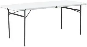 Mainstays 6 Foot Bi-Fold Plastic Folding Table white