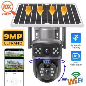 Solar Battery Powered Wireless WiFi Outdoor Pan/Tilt Home Security Camera System