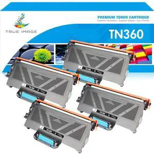 True Image TN360 TN330 High Yield Black Toner Cartridge Compatible Brother DCP-7030/7040 HL-2140 MFC-7320/7340 4 Pack