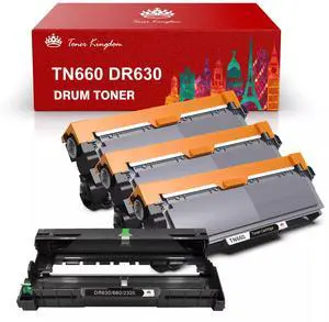 3Pk TN660 Toner & 1P DR630 Drum For Brother HL-L2300D MFC-L2740DW HL-L2380DW