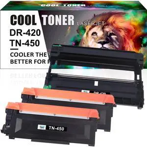 Cool Toner TN450 TN-450 Toner Cartridge DR420 Drum Unit Set Compatible for Brother HL-2270DW HL-2280DW HL-2230 HL-2240 MFC-7860DW MFC-7360N DCP-7065DN Intellifax 2840 2940 Printer 3 Pack