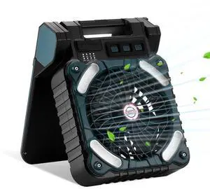 Solar Camping fan, 10000mAh Camping Fan with Solar Panel, LED Ligh, 4 Speeds USB Rechargeable Solar Powered Fan for Camping Fishing Travel