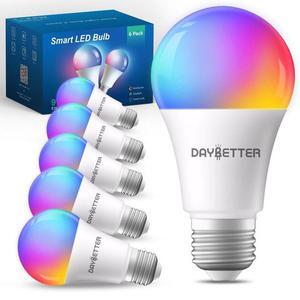 Bulbs RGBCW Wi-Fi Color Changing Led Bulbs Compatible with Alexa &amp; Google Home Assistant A19 E26 9W 800LM Multicolor Led Light Bulb No Hub Required Light Bulbs 6