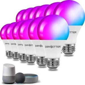 Smart Light Bulbs, DAYBETTER Wifi Color Changing LED Light Bulbs,9W (60Watt Eqv),A19 E26 2.4Ghz 12 Pack.