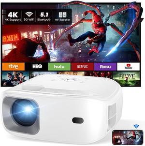 AUOSHI 4K Support Portable Projector with Wifi and Bluetooth Mini Projector with Speaker FHD Native 1080P Projectors for Outdoor Movies Home Theater