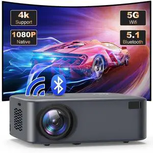 [Electric Focus] 5G Wifi Projector with Bluetooth Native 1080P Projector, 400ANSI Full HD Projector Supported 4K , LCD Technology Home Theater, Max 300" Screen Supported