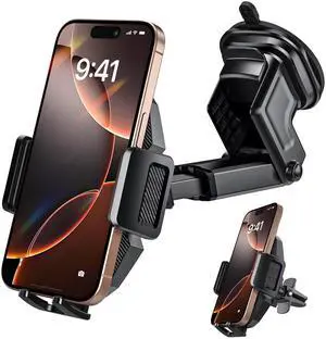 TOPVISION Car Phone Holder, Air Vent Phone Car Holder, Universal Phone Holder for Dashboard and Windshield, Car Mount for Cars, Trucks, SUVs