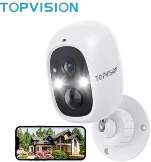 TOPVISION D30 2K Wireless Outdoor Surveillance Camera,Full Color Night Vision, 2 Channels, 3 MP, with Accessories