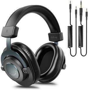 FIFINE Studio Wired Headphones for DJ, Music Monitor/Recording, Podcast/Streaming with 9.8ft Cable for 3.5mm/6.35mm, Over Ear, Noise Cancelling-H8