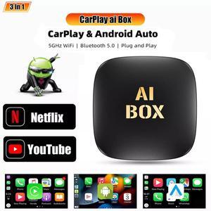Wireless Carplay AI box Android Auto Adapter Converter with Netflix YouTube WIFI