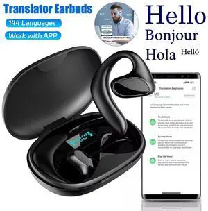 Bluetooth Translator Earbuds 144+ Languages Smart Two Way Online Translation US