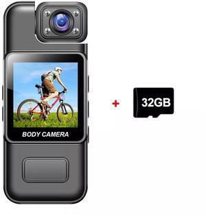 4K WIFI Camcorder HD 1080P Audio Video DVR IR Night Cam Mini Police Body Camera + 32G TF Card