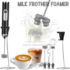 Electric Milk Frother Handheld Whisk Mixer Stirrer Coffee Egg USB Rechargeable