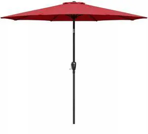 9' Patio Umbrella Outdoor Table Market Yard Umbrella with Push Button Tilt/Crank