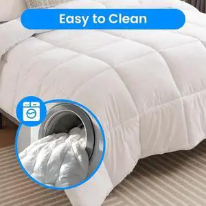 Comforter Queen Size All Season Duvet Insert Machine Washable 88"x88" White